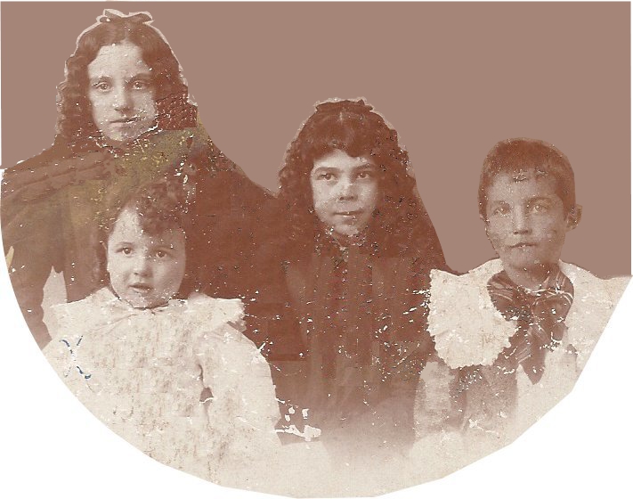 Aime, Dora, Nellie and Fred Photo Circa 1900 North Dakota